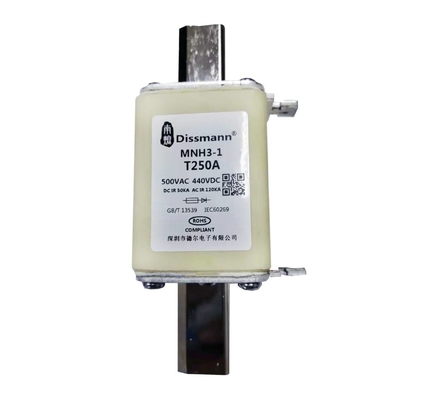 الجهد العالي NH نوع HRC Fuse قدرة كسر عالية 250A التصنيف الحالي